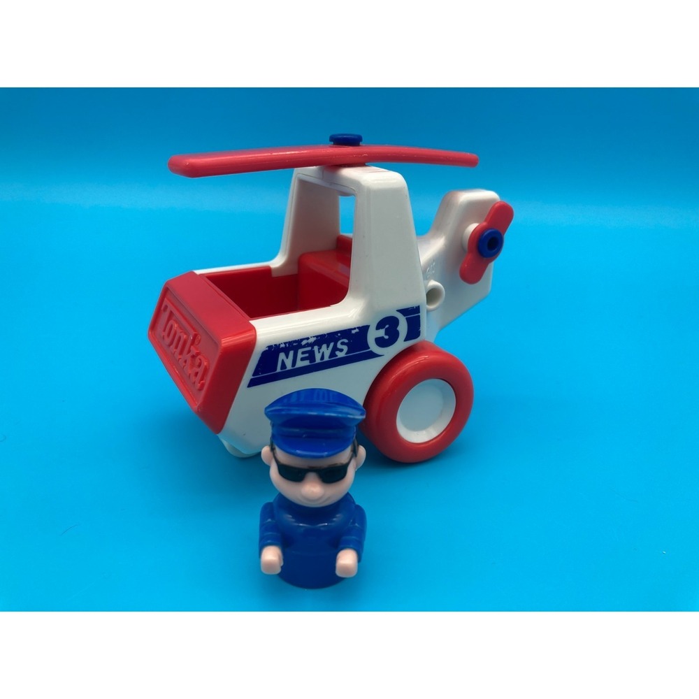 Vintage 1987 Tonka News 3 Helicopter with Pilot Figure